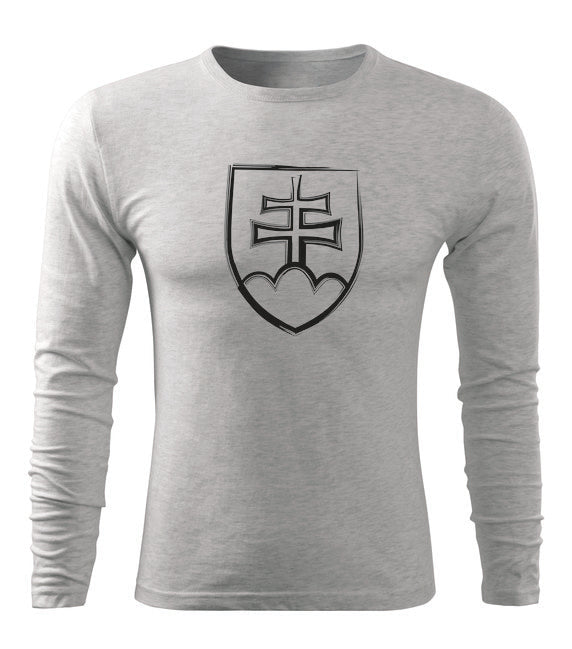 DRAGOWA Fit-T футболка з довгим рукавом словацький знак 160g/m2, сіра