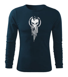 DRAGOWA Fit-T футболка з довгим рукавом skull 160 g/m², темно-синя
