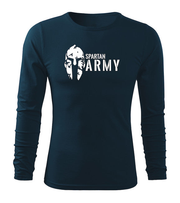 DRAGOWA Fit-T spartan army футболка з довгим рукавом, темно-синя 160g/m2