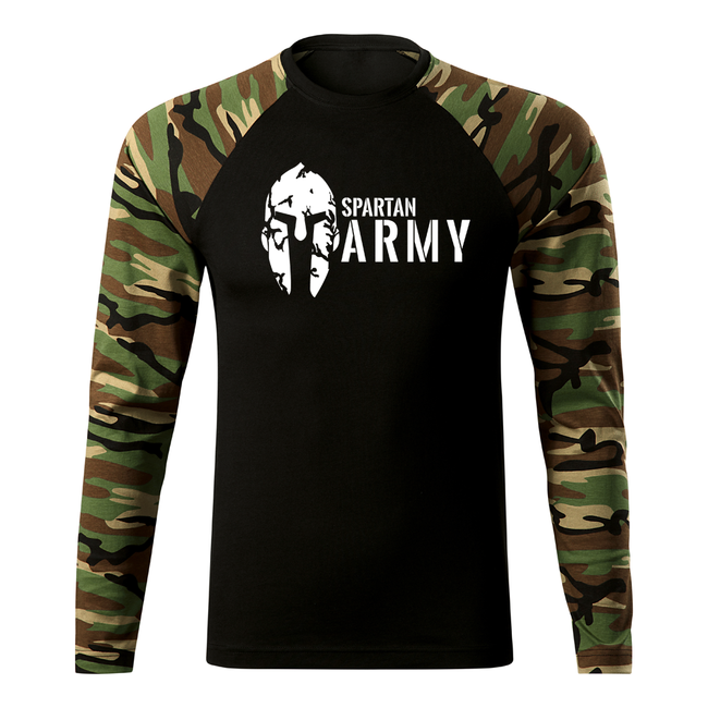 DRAGOWA Fit-T spartan army футболка з довгим рукавом, woodland 160gm2
