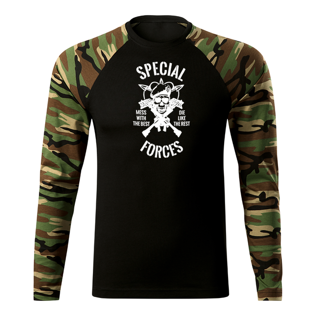 DRAGOWA Fit-T футболка з довгим рукавом спеціального призначення, woodland 160gm2