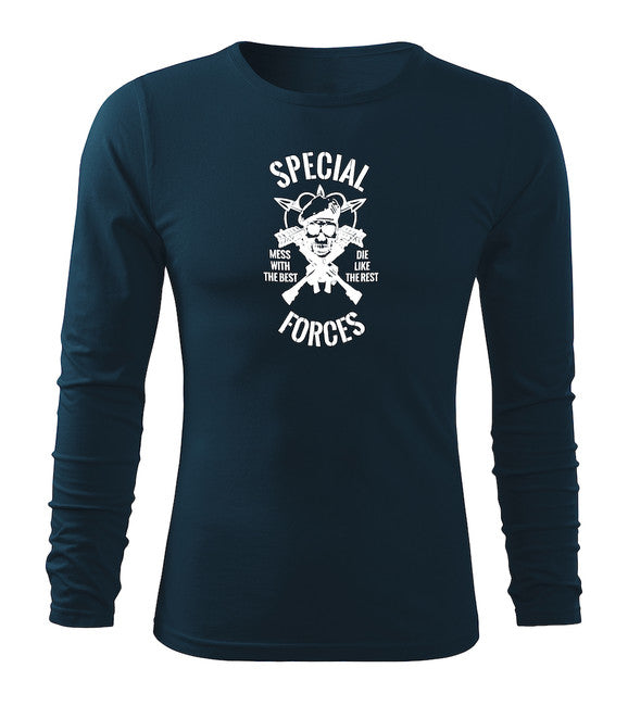 DRAGOWA Fit-T футболка з довгим рукавом special forces, темно-синя 160g/m2