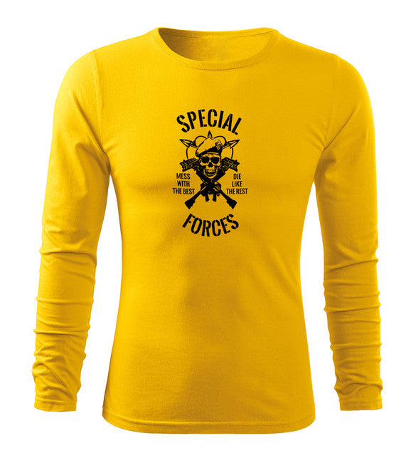 DRAGOWA Fit-T футболка з довгим рукавом special forces, жовта 160g/m2