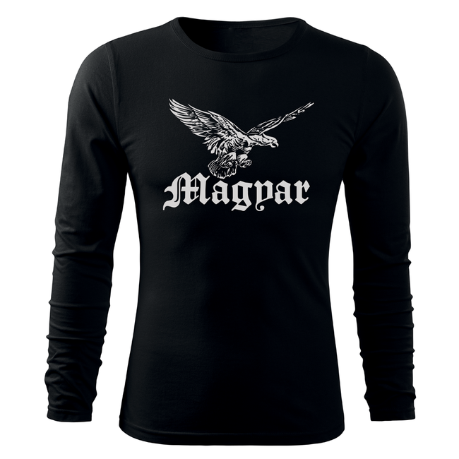 DRAGOWA Fit-T футболка з довгим рукавом птах туруль 160g/m2, чорна