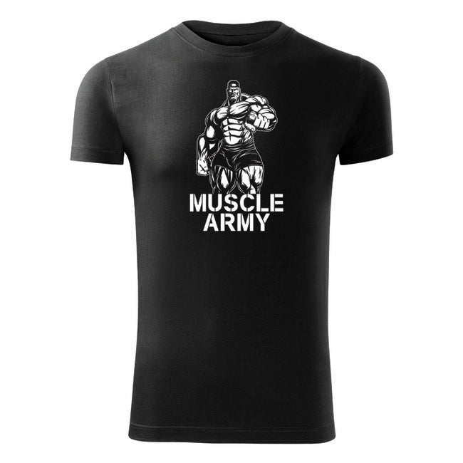 DRAGOWA футболка muscle fitness army man, чорна 180 г/м²