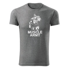 DRAGOWA фітнес-футболка muscle army man 180 g/m², сіра