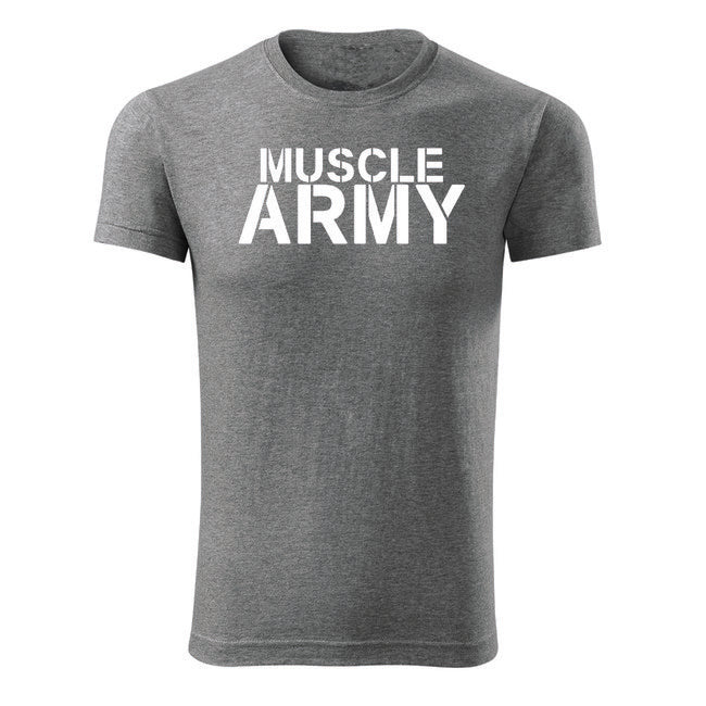 DRAGOWA muscle fitness футболка, сіра 180g/m2
