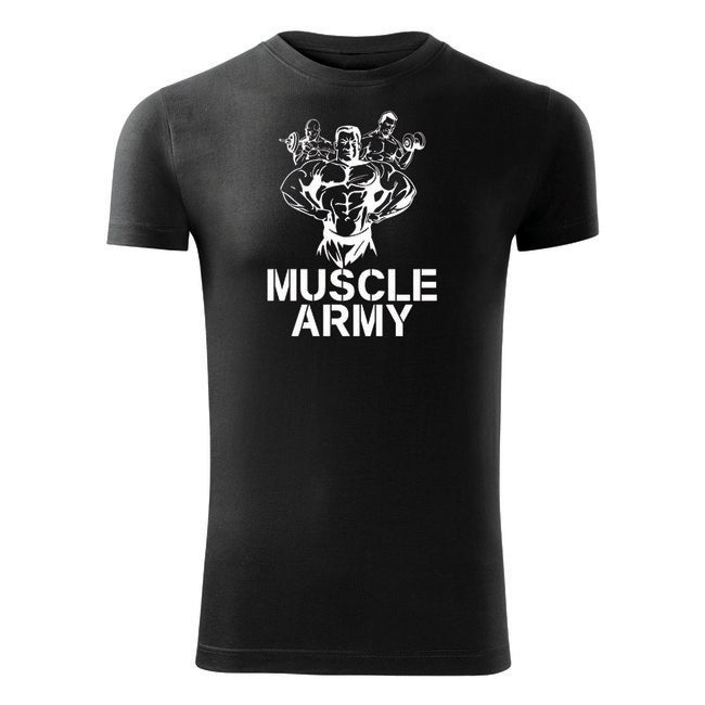 DRAGOWA muscle fitness футболка army team, чорна 180 г/м²