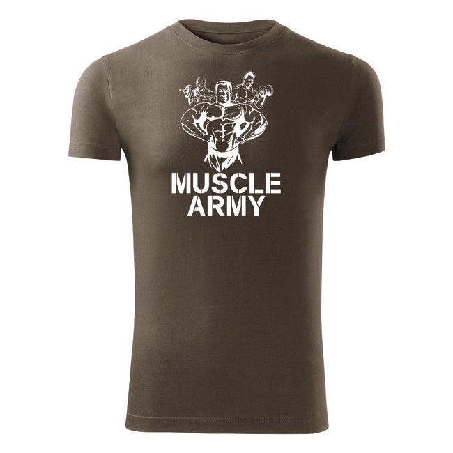 DRAGOWA muscle fitness футболка army team, сіра 180g/m2
