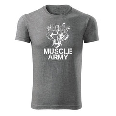 DRAGOWA фітнес-футболка muscle army team 180 g/m², сіра
