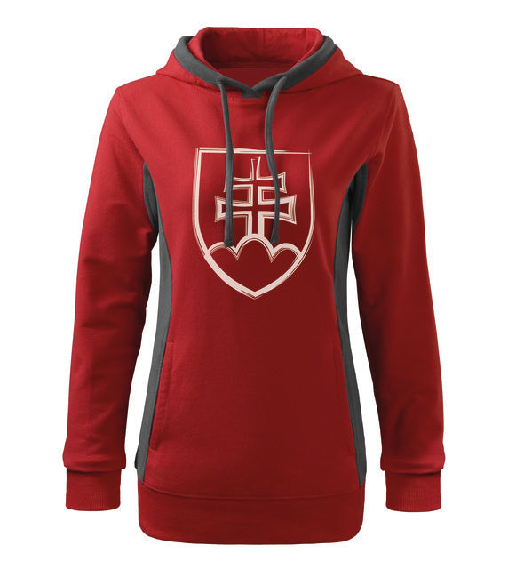 DRAGOWA словацький знак світшот жіночий 280g/m2, червоний