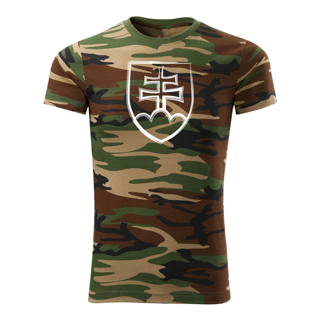 DRAGOWA короткі футболка словацький знак, маскувальна 160g/m2