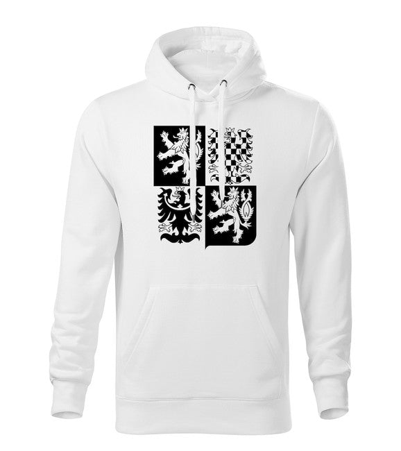 DRAGOWA чеський великий znak толстовка з капюшоном чоловіча, біла 320g/m2