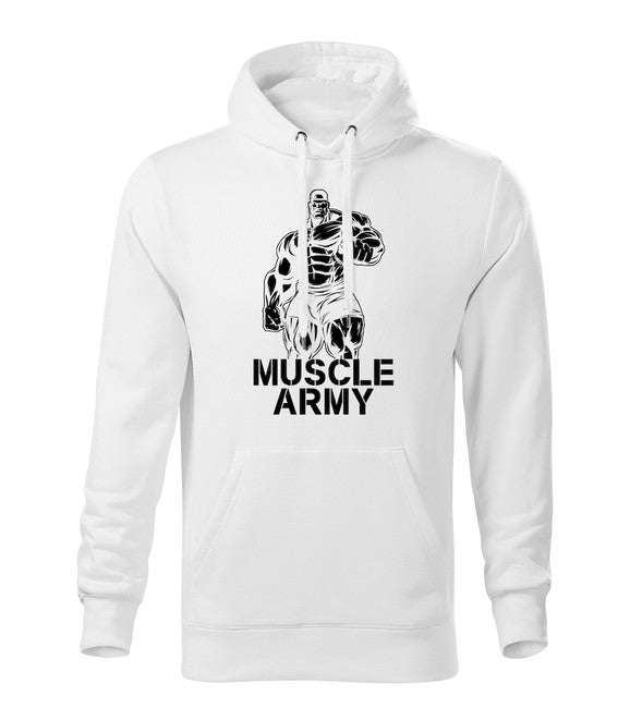 DRAGOWA muscle army мужская толстовка з капюшоном, жовта 320g/m2