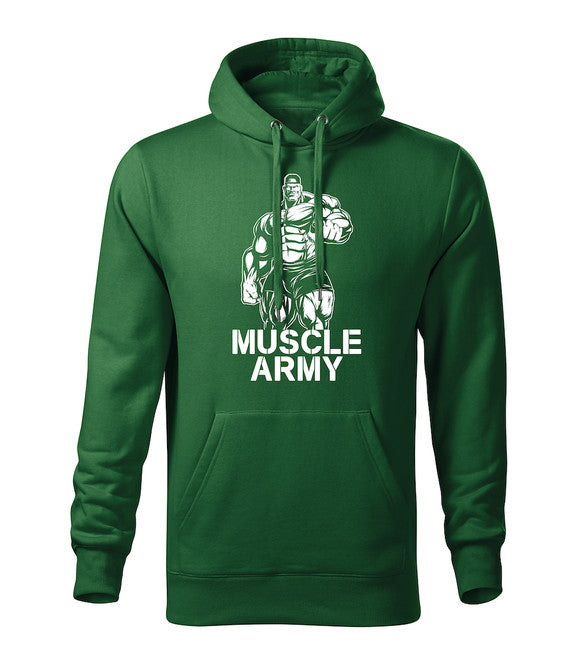 DRAGOWA muscle army мужская толстовка з капюшоном, зелена 320g/m2