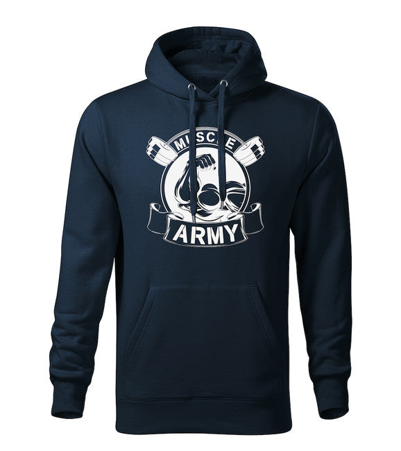 DRAGOWA muscle army толстовка з капюшоном чоловіча original, темно-синя 320g/m2