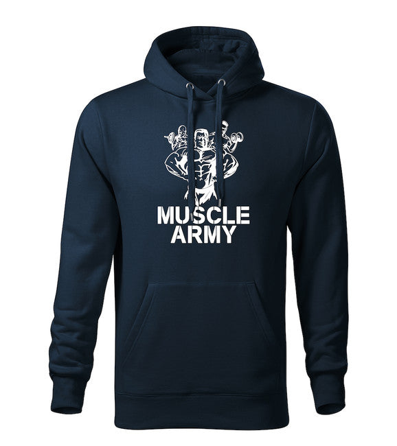 DRAGOWA muscle army team толстовка з капюшоном чоловіча, темно-синя 320g/m2