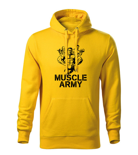 DRAGOWA muscle army team толстовка з капюшоном чоловіча, жовта 320g/m2