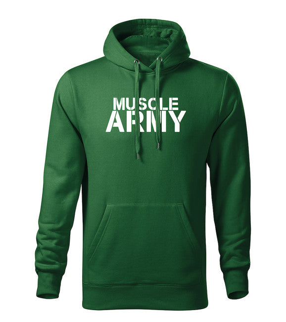 DRAGOWA muscle army толстовка з капюшоном чоловіча, зелена 320g/m2