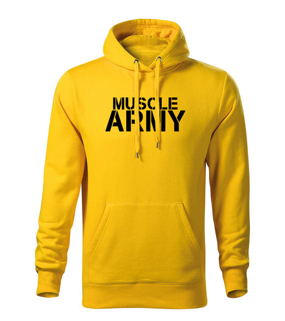 DRAGOWA muscle army толстовка з капюшоном чоловіча, жовта 320g/m2