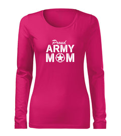 DRAGOWA Slim жіноча футболка з довгим рукавом army mom 160 g/m², рожева