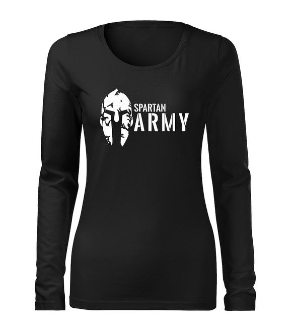 DRAGOWA Slim spartan army футболка жіноча з довгим рукавом, темно-синя 160g/m2