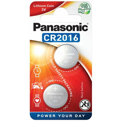 Panasonic CR 2016 ґудзикова літієва батарея, 2 шт.
