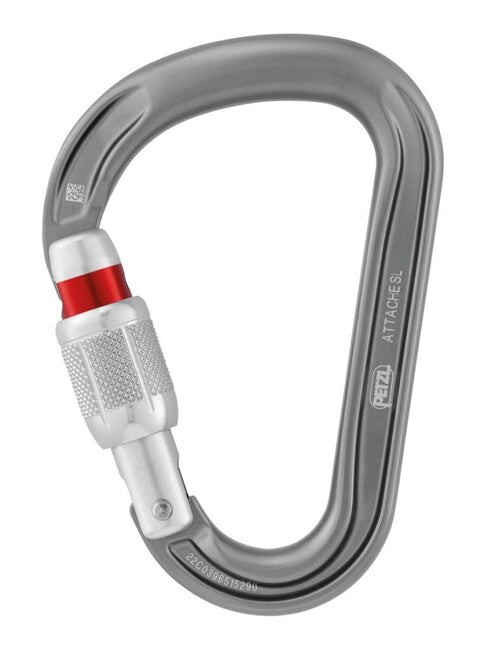 Petzl ATTACHE SCREW LOCK HMS карабін з муфтою, сірий