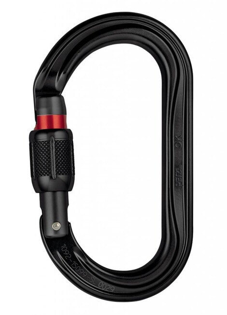 Petzl SCREW LOCK карабін овальний з гвинтовою системою страховки, чорний