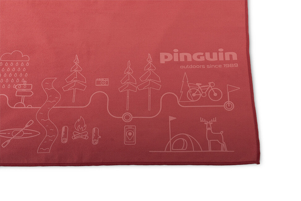 Pinguin Micro towel рушник карта 75 x 150 см, червона