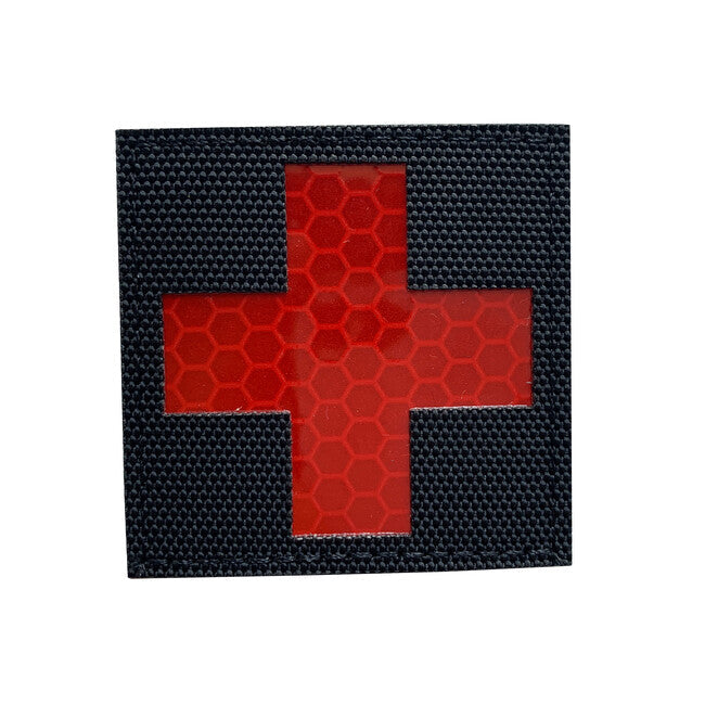 WARAGOD Reflective Fabric Cross Medic нашивка patch чорна і червона