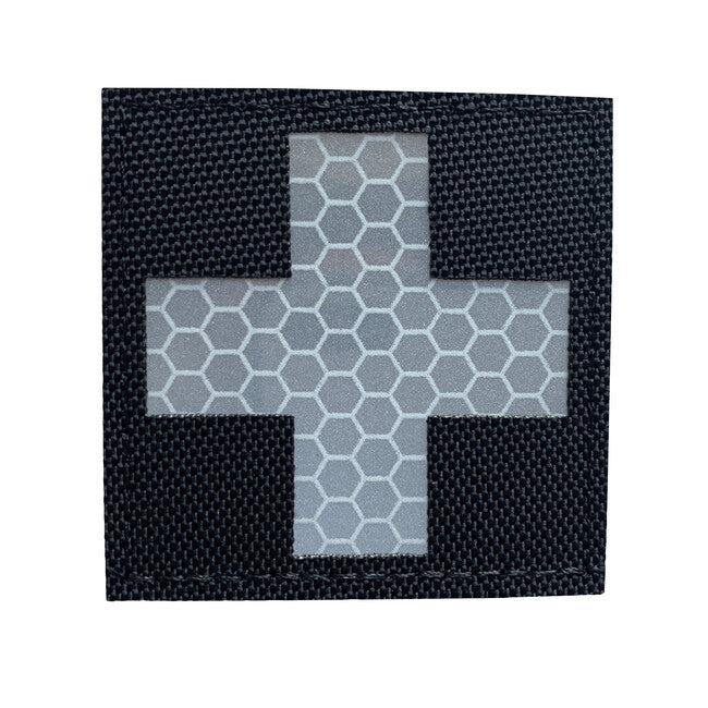 WARAGOD reflective fabric cross medic нашивка patch чорна і біла