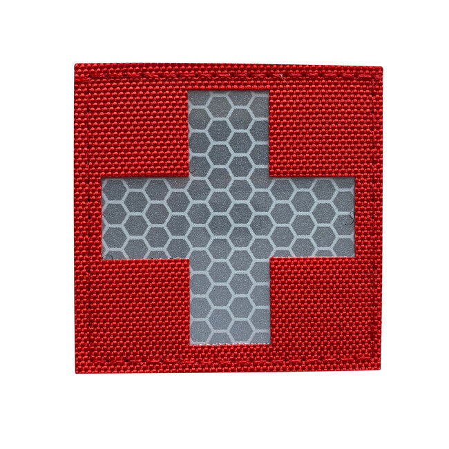 WARAGOD reflective fabric cross medic нашивка patch, червона та біла