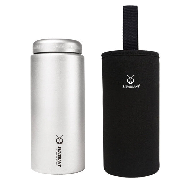 Silverant титанова пляшка 400 ml з плоскою кришкою