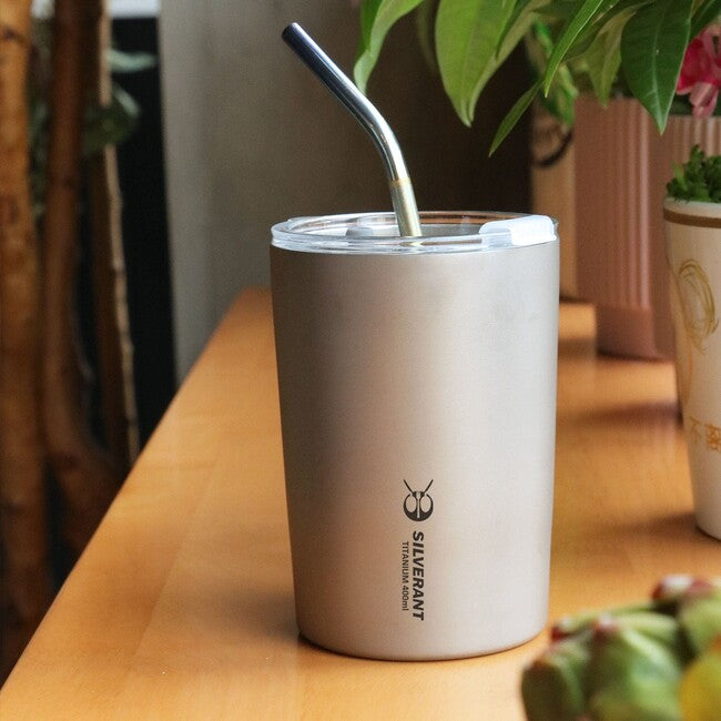 Silverant титановий кухоль зі соломинкою двостінний 400 ml