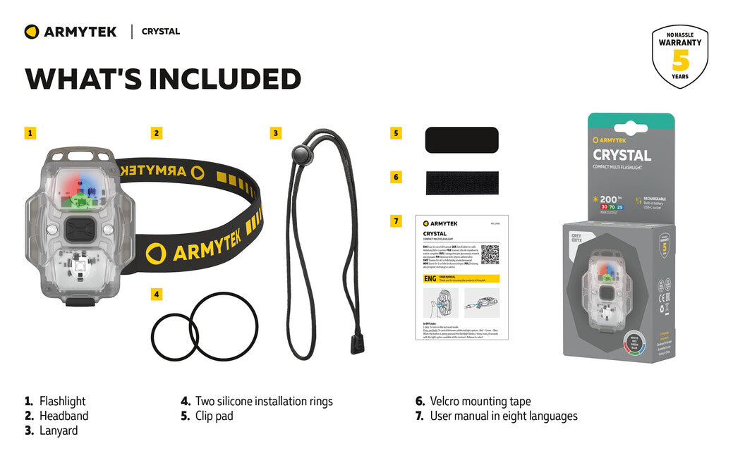 ArmyTek Crystal Grey прозорий портативний ліхтар LED F07102G