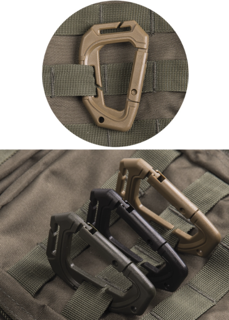 Mil-Tec MOLLE карабін пластиковий тактичний coyote, 2 шт.