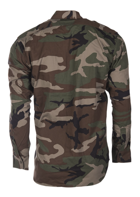 Mil-Tec рип-стоп сорочка з довгим рукавом, woodland