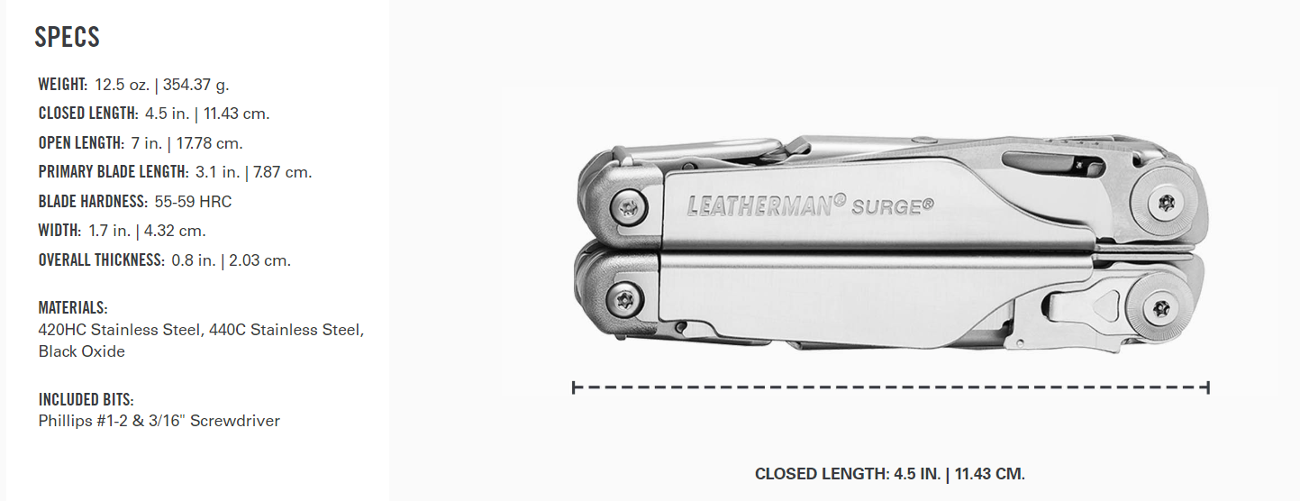 Leatherman SURGE мультитул, чорний