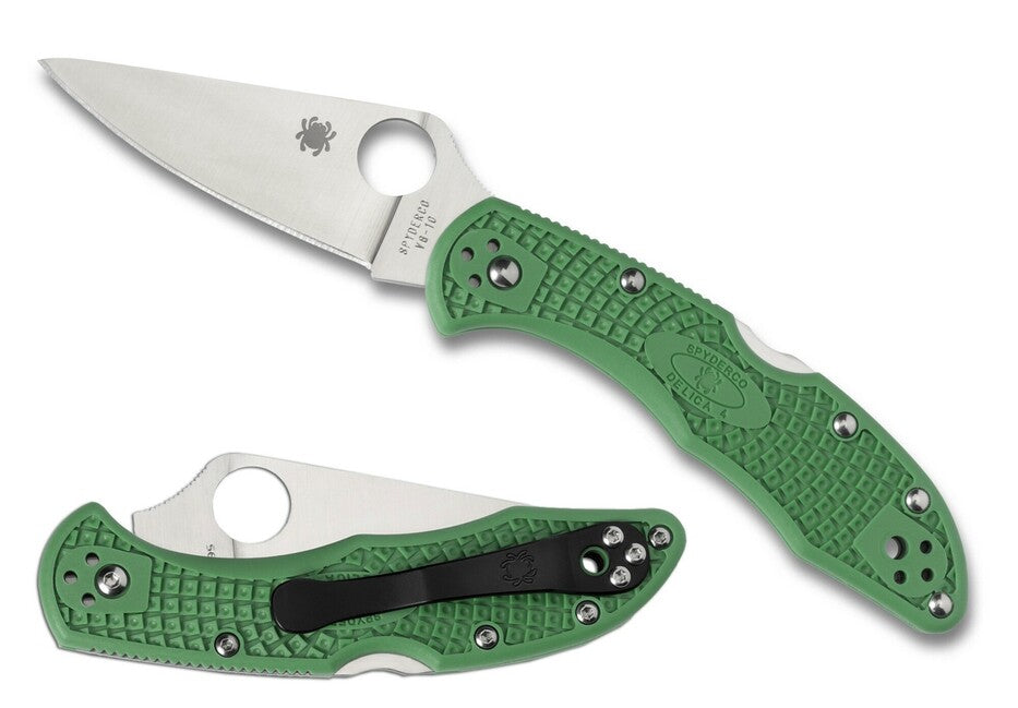 Spyderco Delica 4 Lightweight Flat Ground кишеньковий ніж 7,5 см, зелений, FRN