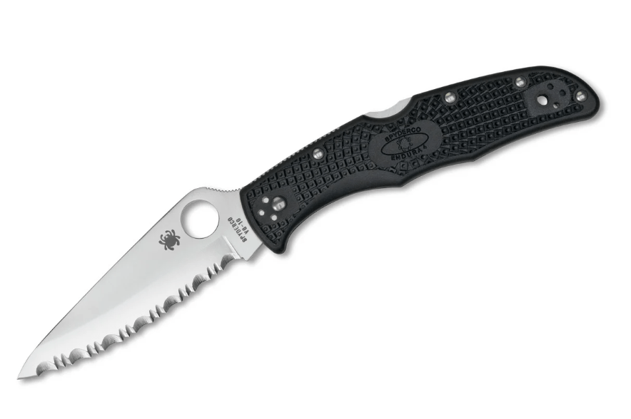 Spyderco Endura 4 Lightweight кишенькові ніж Serrated 9,5см, чорний, FRN