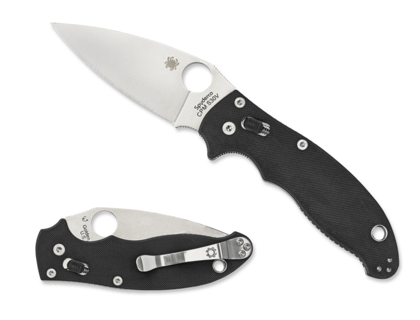 Spyderco Manix 2 кишеньковий ніж Plain 8,6 см, чорний, G10