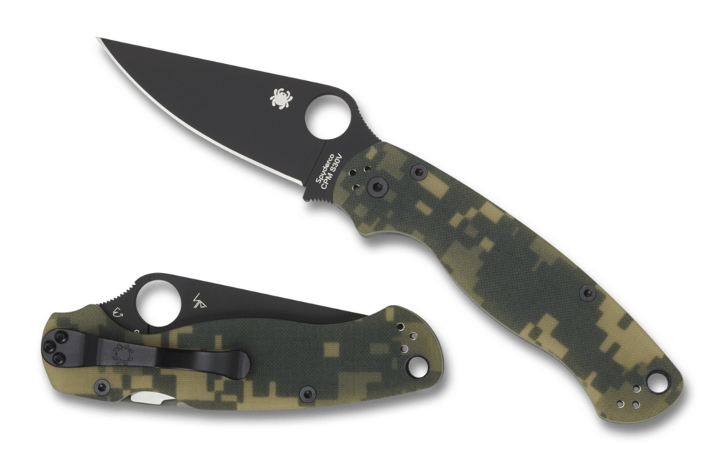 Spyderco Para Military 2 карманный нож 8,7 см, чёрный камуфляж G10