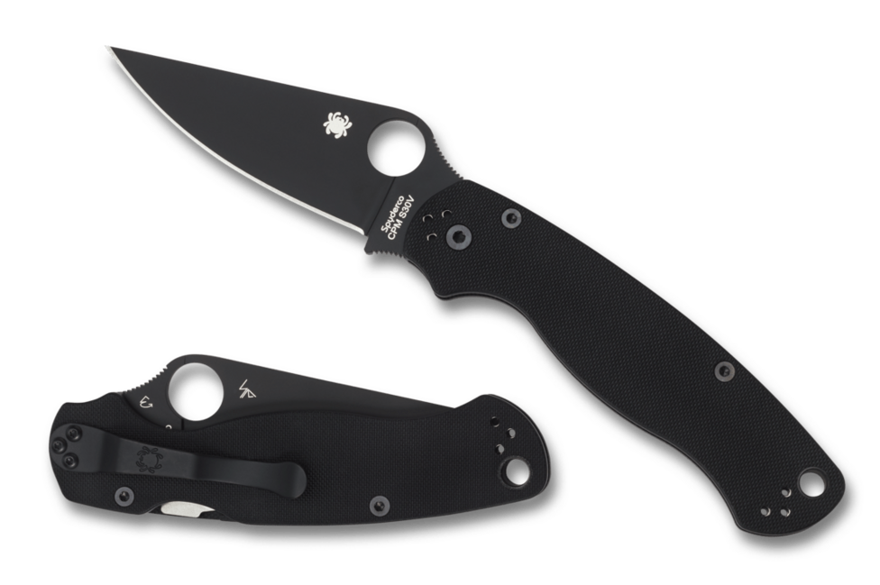 Spyderco Para Military 2 кишеньковий ніж 8,7 см, повністю чорний, G10