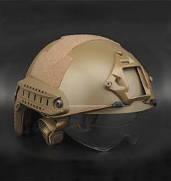 DRAGOWA Tactical Fast MH тактичний шолом з окулярами Charger, койотовий (без сертифікації)
