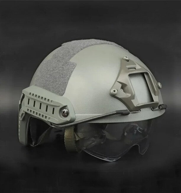 DRAGOWA Tactical Fast MH тактичний шолом з окулярами Charger, сірий (без сертифікації)