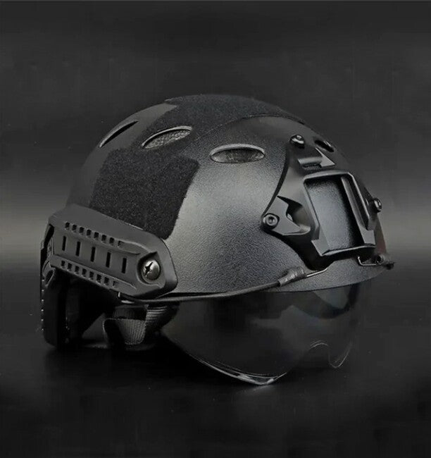 DRAGOWA Tactical Fast PJ тактичний шолом з окулярами Bolt, чорний (без сертифікації)