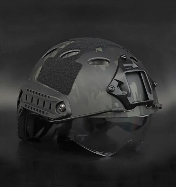 DRAGOWA Tactical Fast PJ тактичний шолом з окулярами Bolt, CP чорний (без сертифікації)