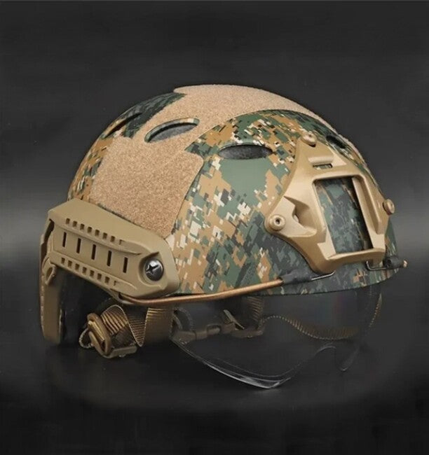 DRAGOWA Tactical Fast PJ тактичний шолом з окулярами Bolt, Digital вудленд (без сертифікації)