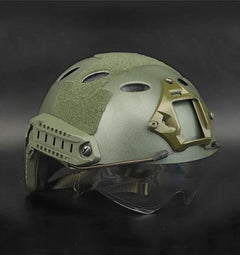 DRAGOWA Tactical Fast PJ тактичний шолом з окулярами Bolt, оливковий (без сертифікації)